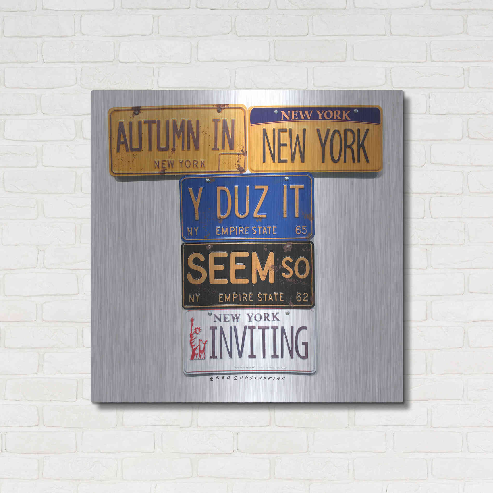 Luxe Metal Art 'Autumn In NY' by Gregory Constantine, Metal Wall Art,36x36