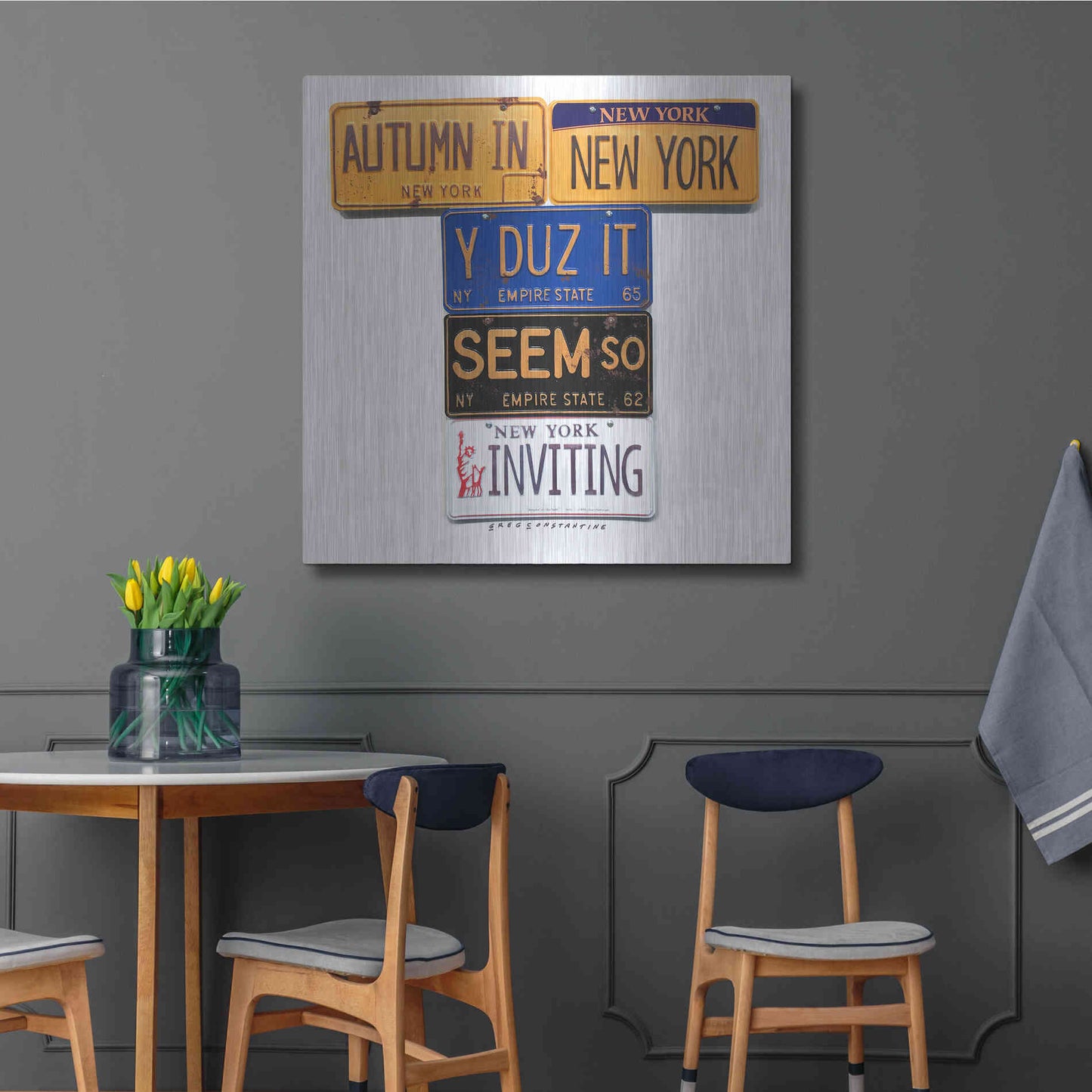 Luxe Metal Art 'Autumn In NY' by Gregory Constantine, Metal Wall Art,36x36