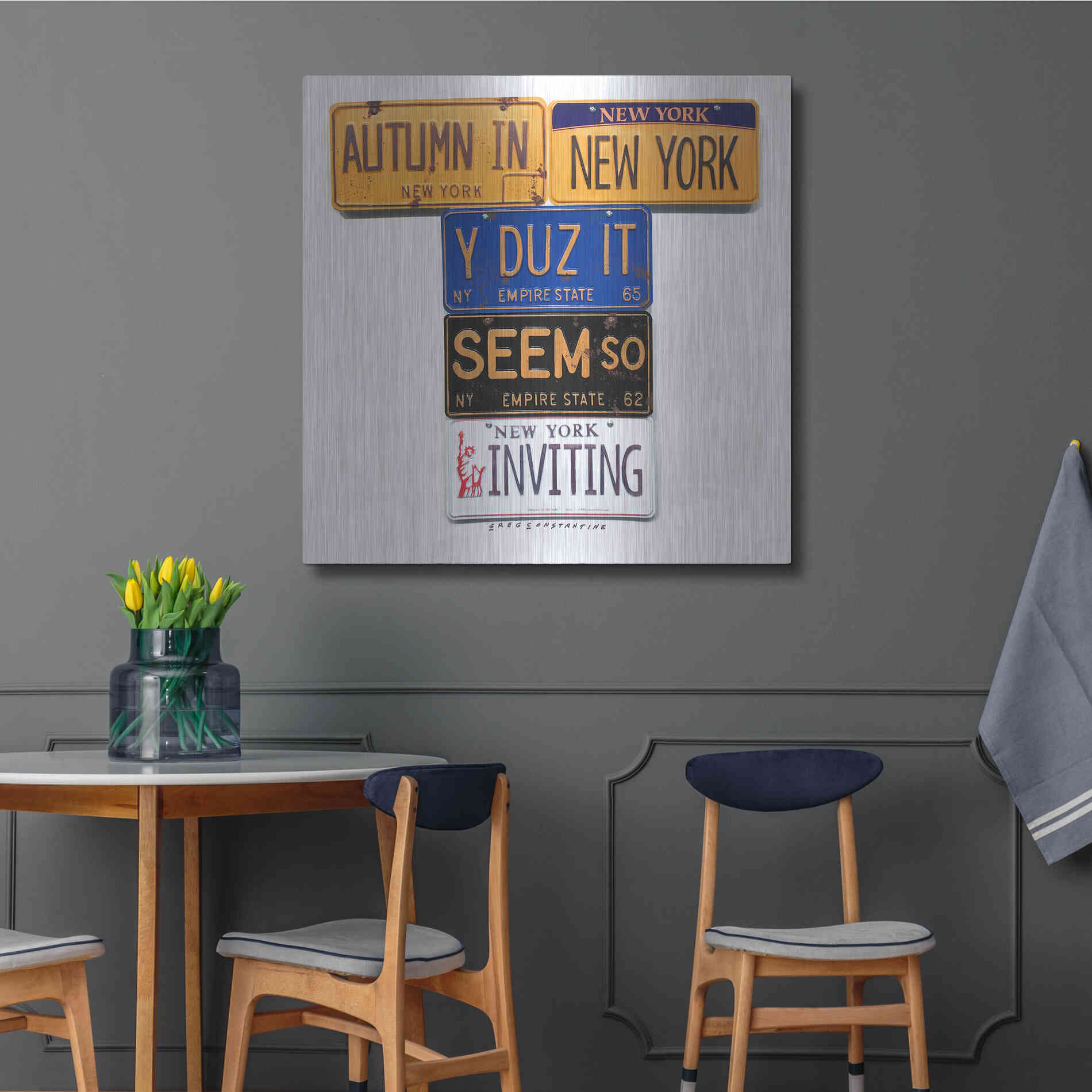 Luxe Metal Art 'Autumn In NY' by Gregory Constantine, Metal Wall Art,36x36