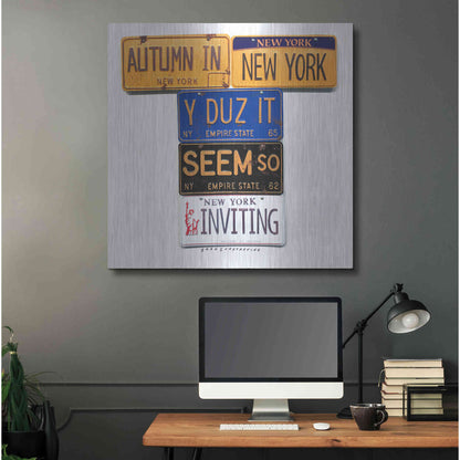Luxe Metal Art 'Autumn In NY' by Gregory Constantine, Metal Wall Art,36x36