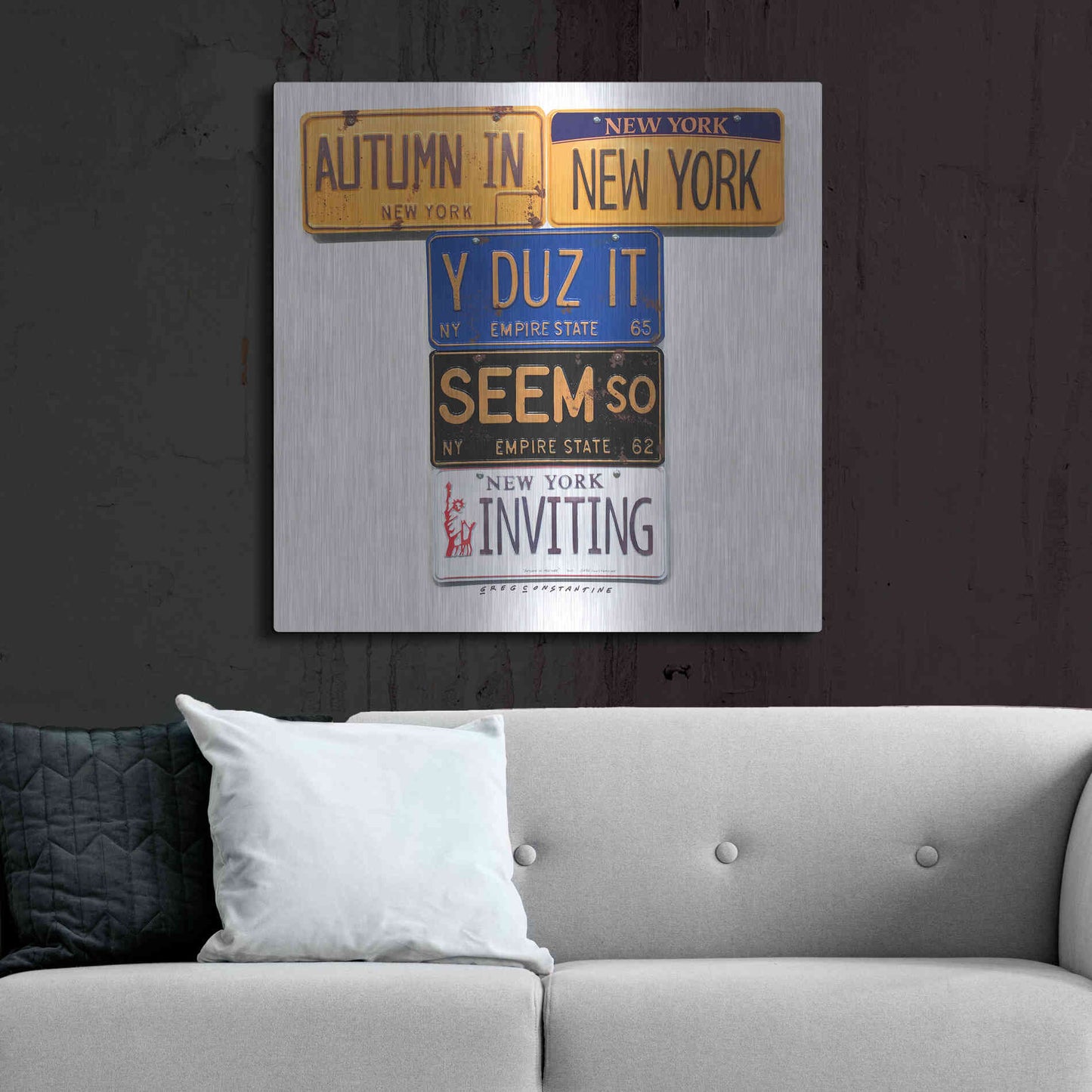 Luxe Metal Art 'Autumn In NY' by Gregory Constantine, Metal Wall Art,36x36