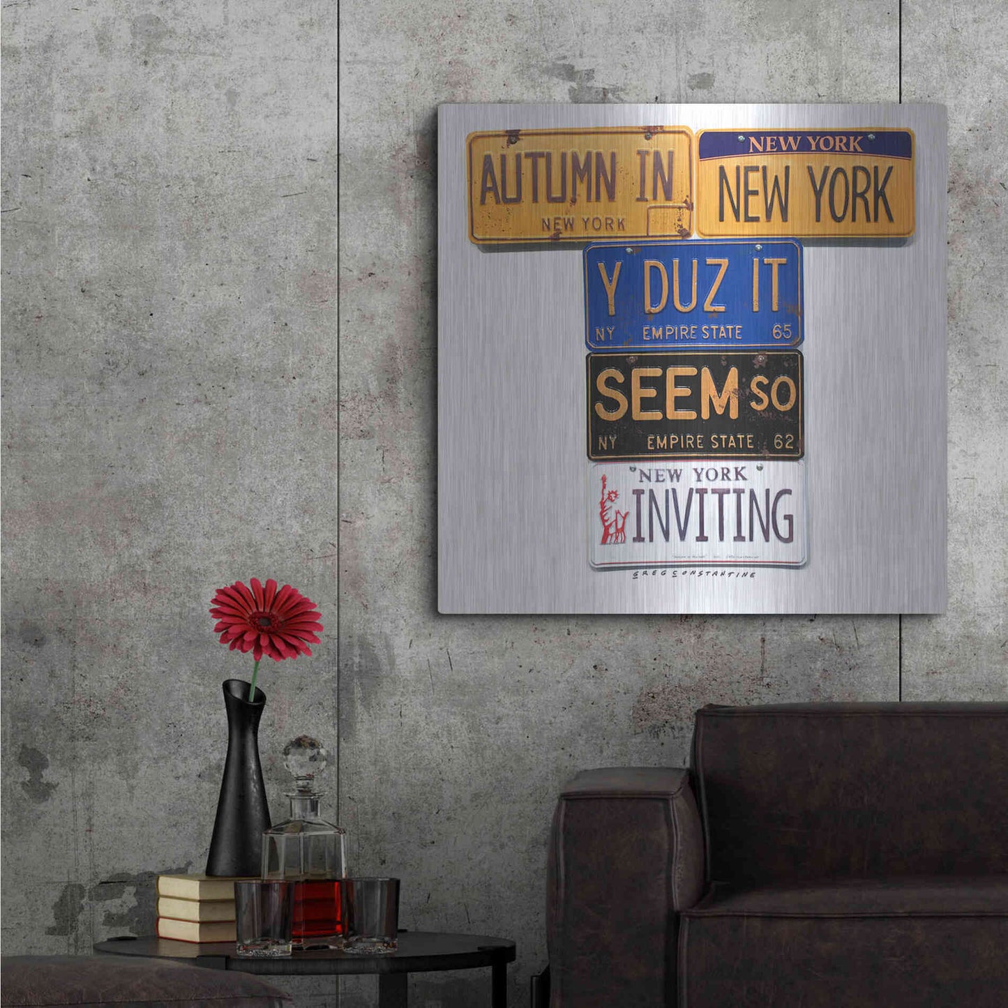 Luxe Metal Art 'Autumn In NY' by Gregory Constantine, Metal Wall Art,36x36