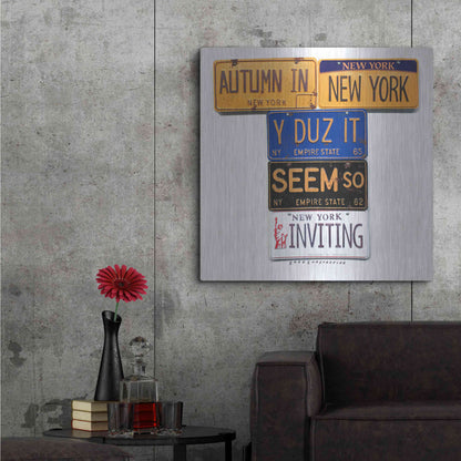 Luxe Metal Art 'Autumn In NY' by Gregory Constantine, Metal Wall Art,36x36