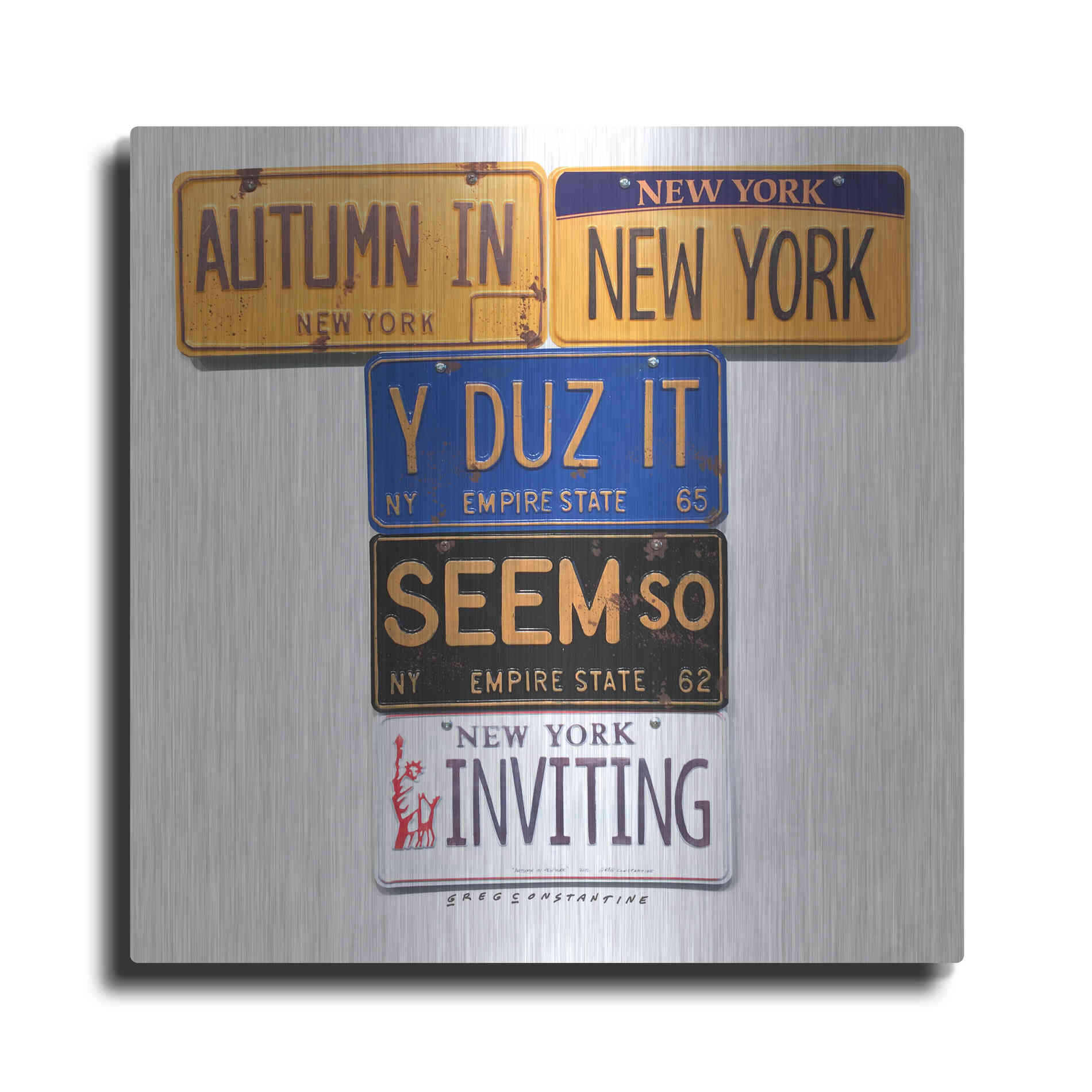 Luxe Metal Art 'Autumn In NY' by Gregory Constantine, Metal Wall Art