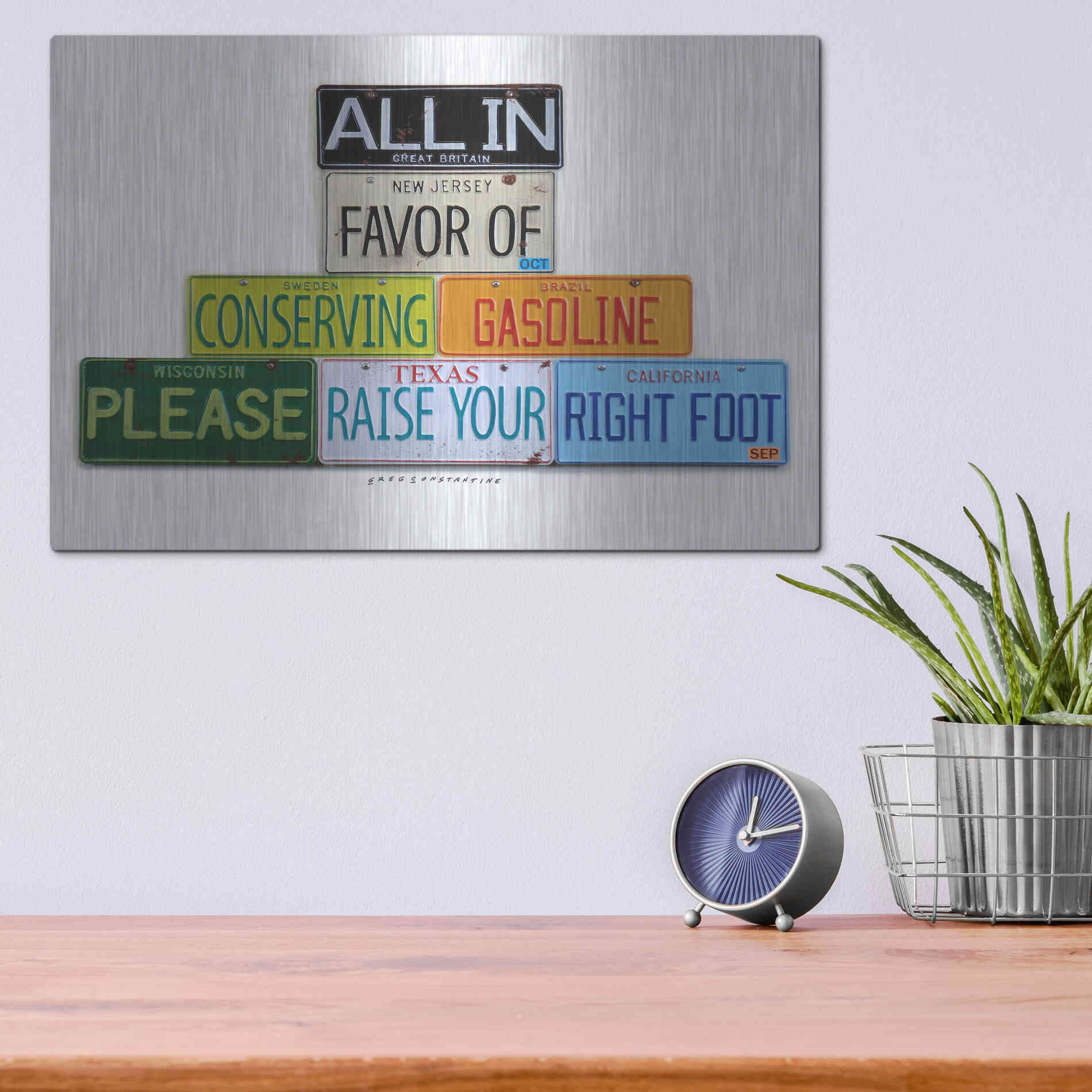 Luxe Metal Art 'Your Right Foot' by Gregory Constantine, Metal Wall Art,16x12