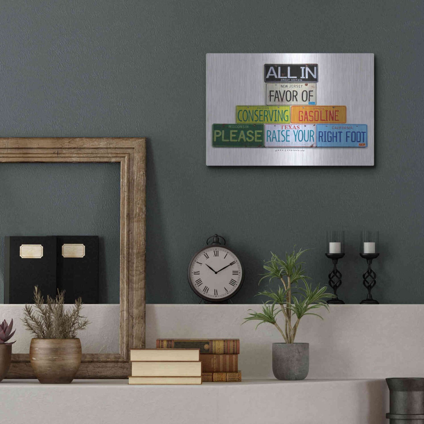 Luxe Metal Art 'Your Right Foot' by Gregory Constantine, Metal Wall Art,16x12