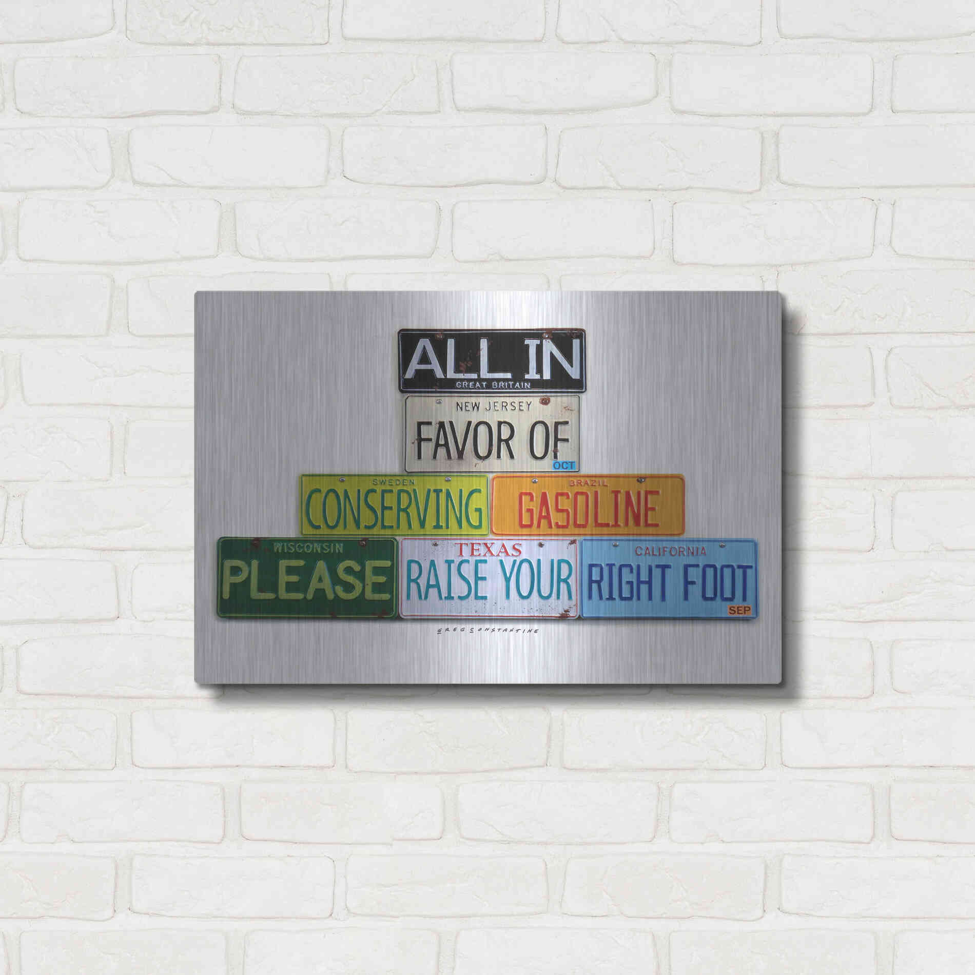 Luxe Metal Art 'Your Right Foot' by Gregory Constantine, Metal Wall Art,24x16