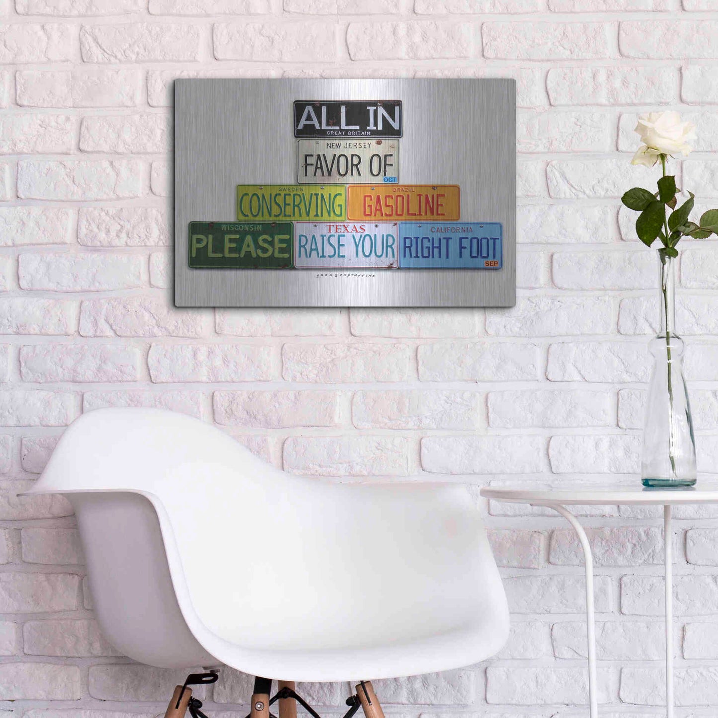 Luxe Metal Art 'Your Right Foot' by Gregory Constantine, Metal Wall Art,24x16