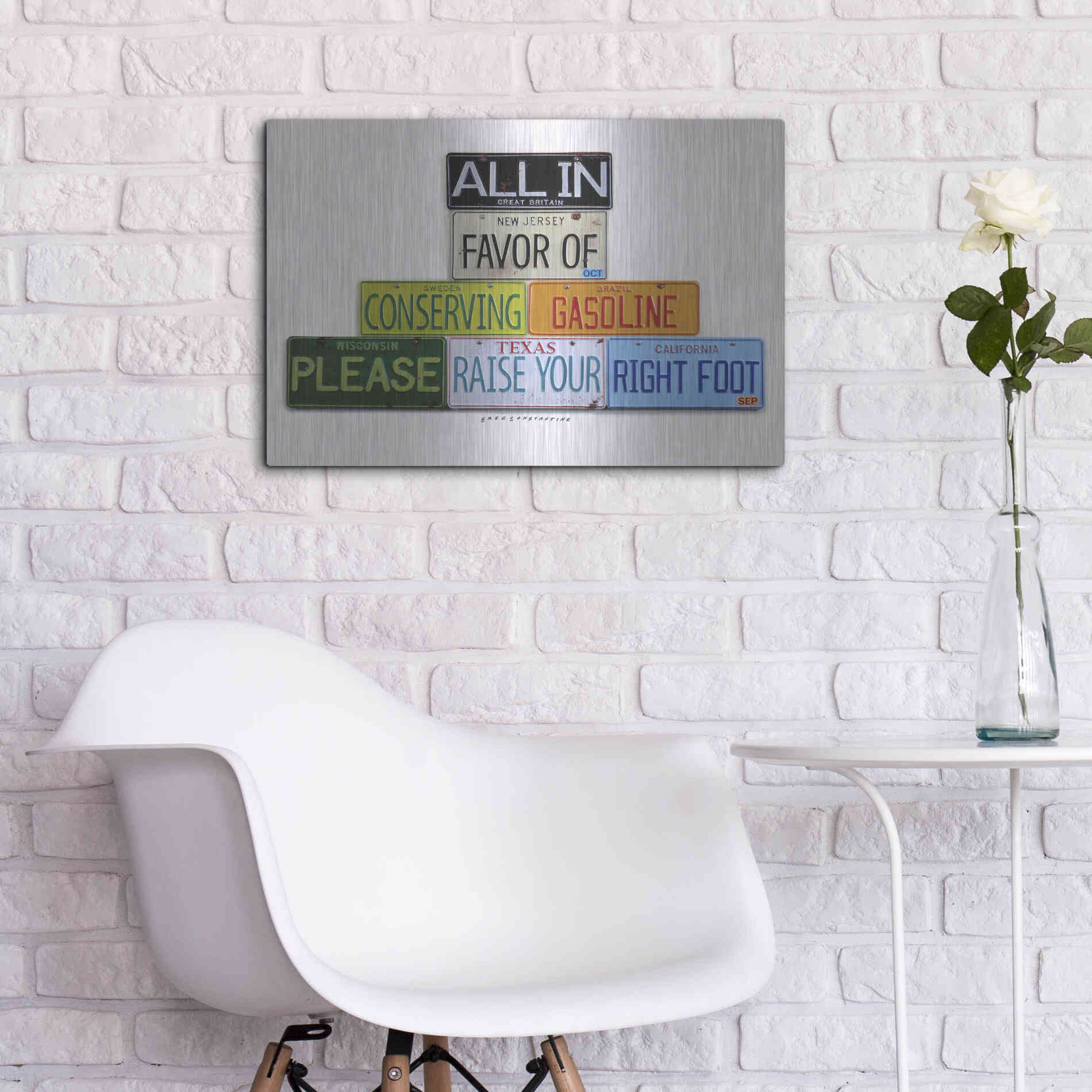 Luxe Metal Art 'Your Right Foot' by Gregory Constantine, Metal Wall Art,24x16