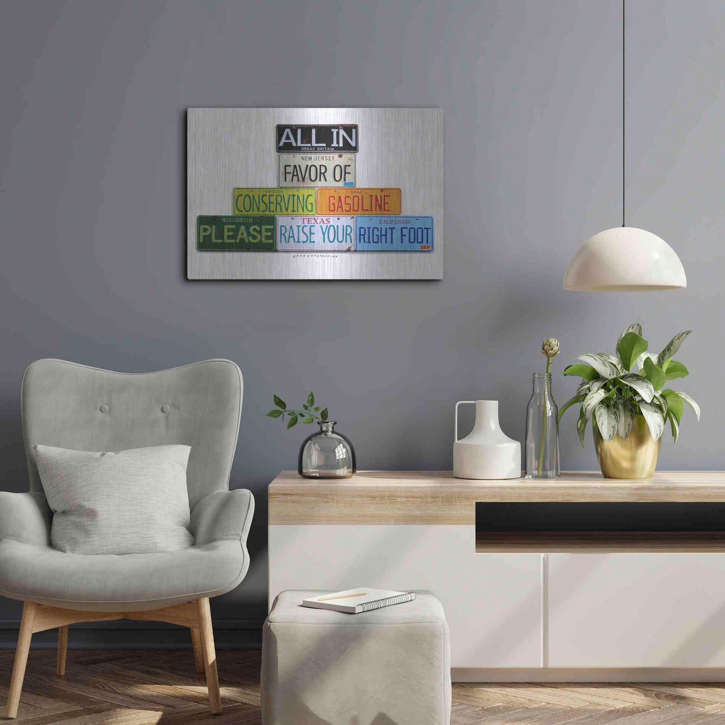 Luxe Metal Art 'Your Right Foot' by Gregory Constantine, Metal Wall Art,24x16