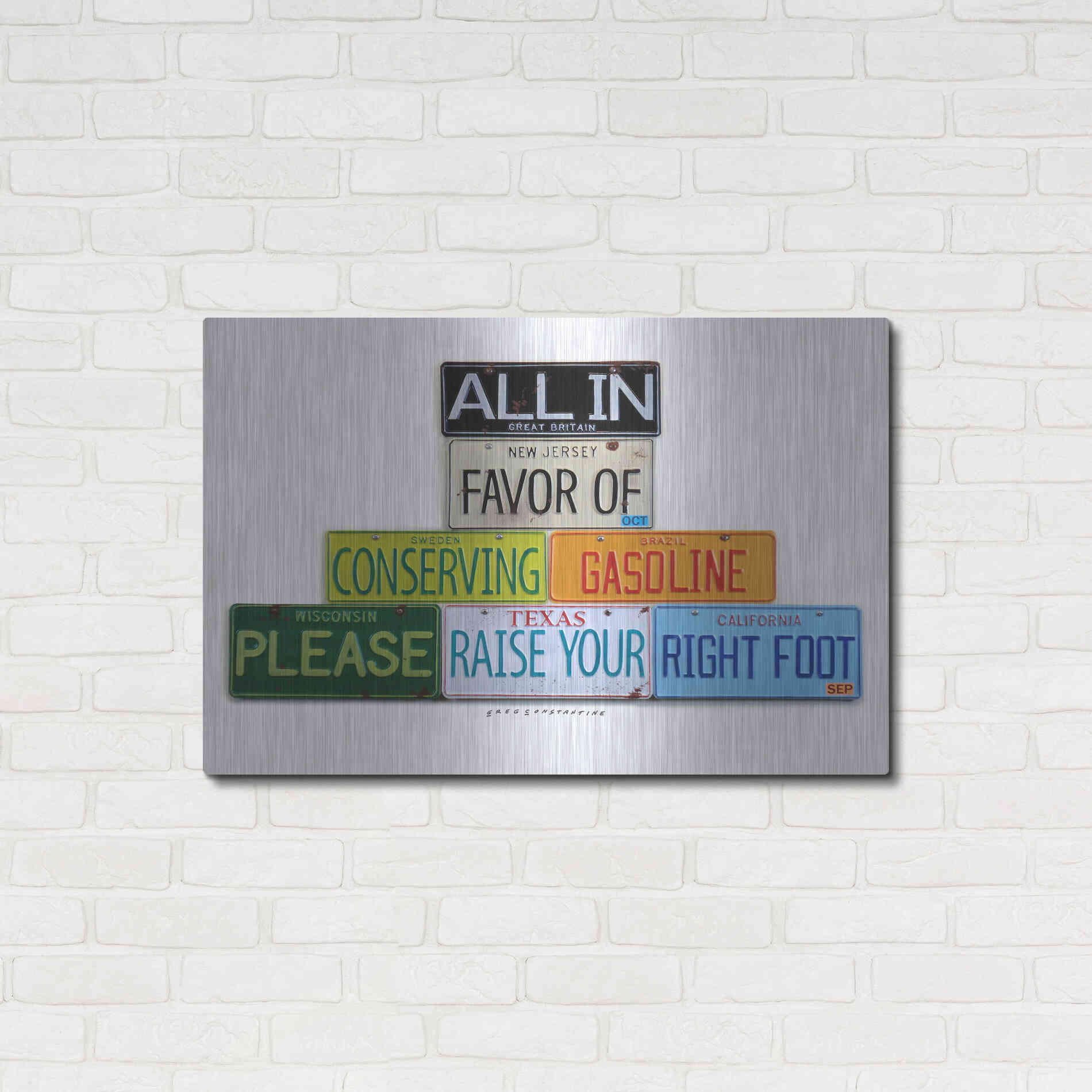 Luxe Metal Art 'Your Right Foot' by Gregory Constantine, Metal Wall Art,36x24