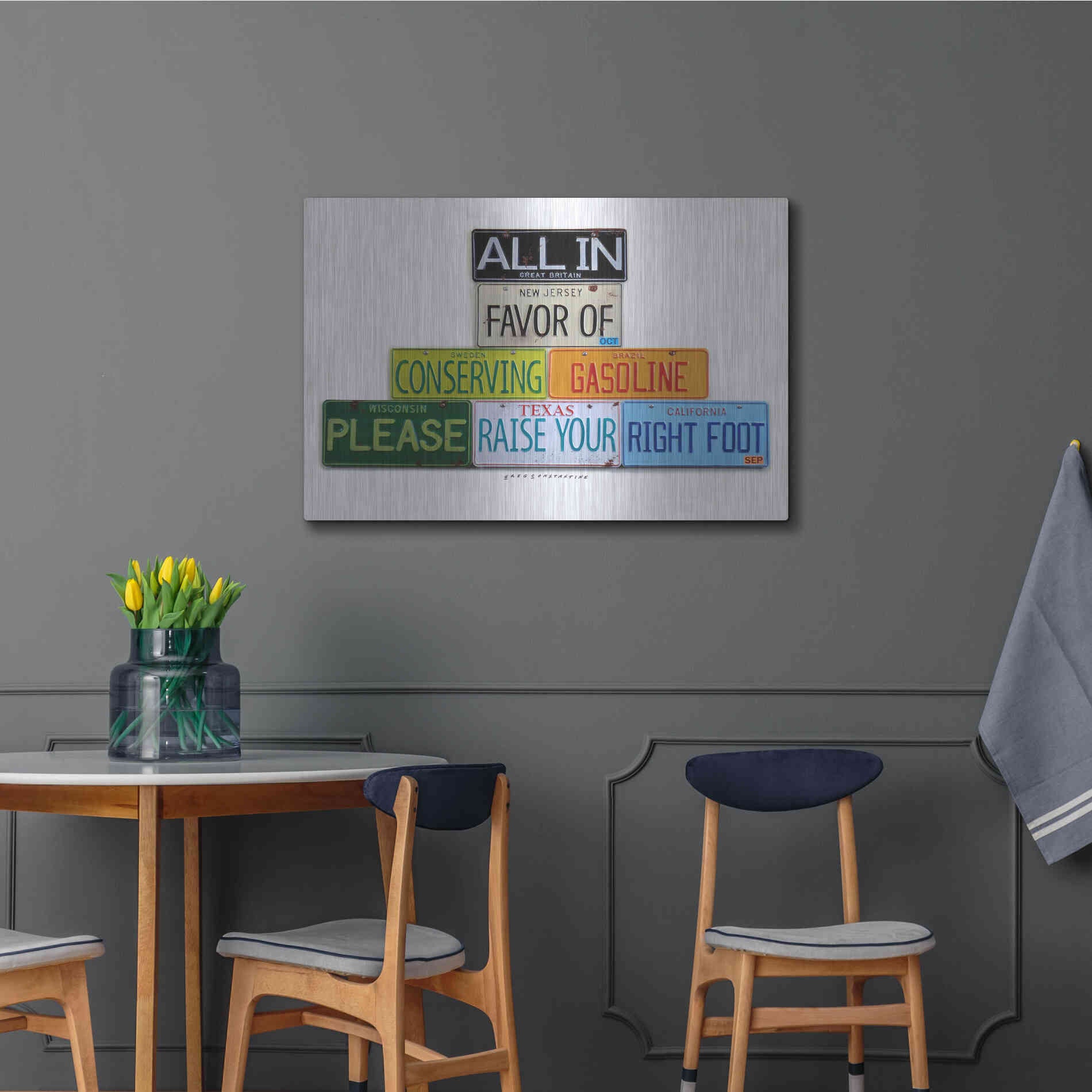 Luxe Metal Art 'Your Right Foot' by Gregory Constantine, Metal Wall Art,36x24