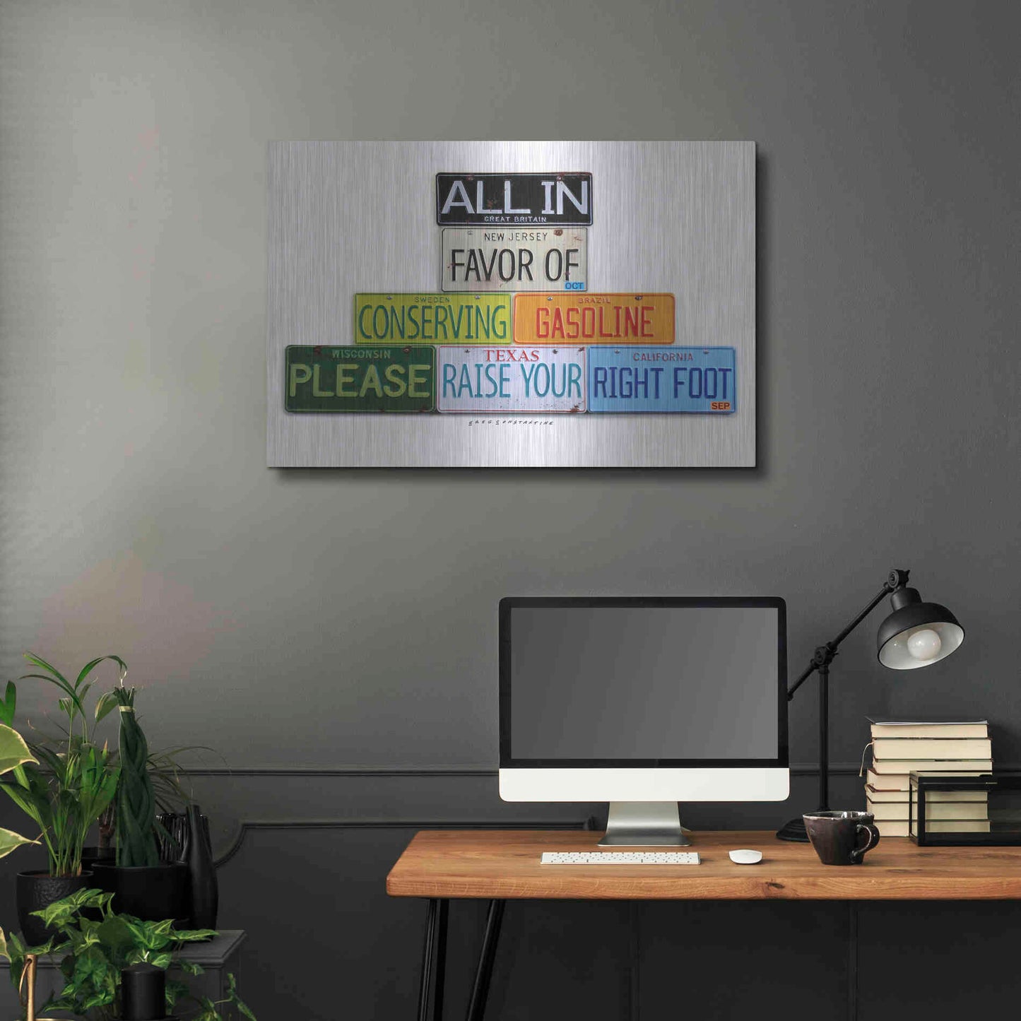 Luxe Metal Art 'Your Right Foot' by Gregory Constantine, Metal Wall Art,36x24