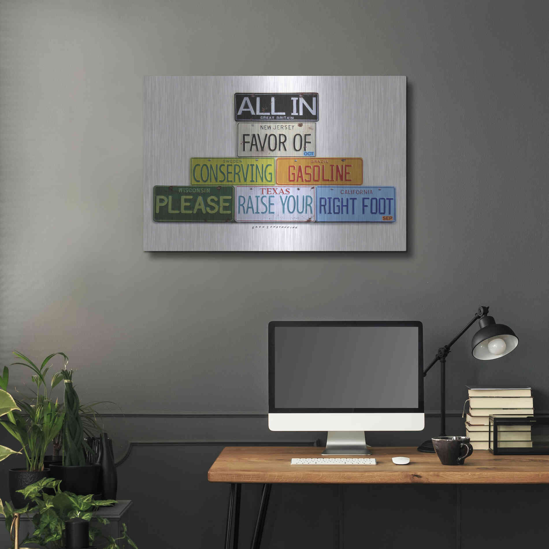 Luxe Metal Art 'Your Right Foot' by Gregory Constantine, Metal Wall Art,36x24