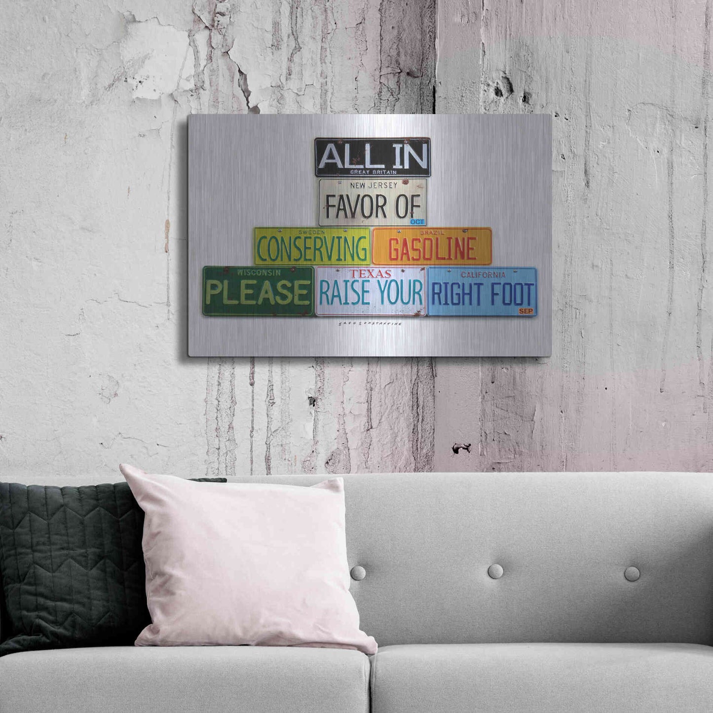 Luxe Metal Art 'Your Right Foot' by Gregory Constantine, Metal Wall Art,36x24