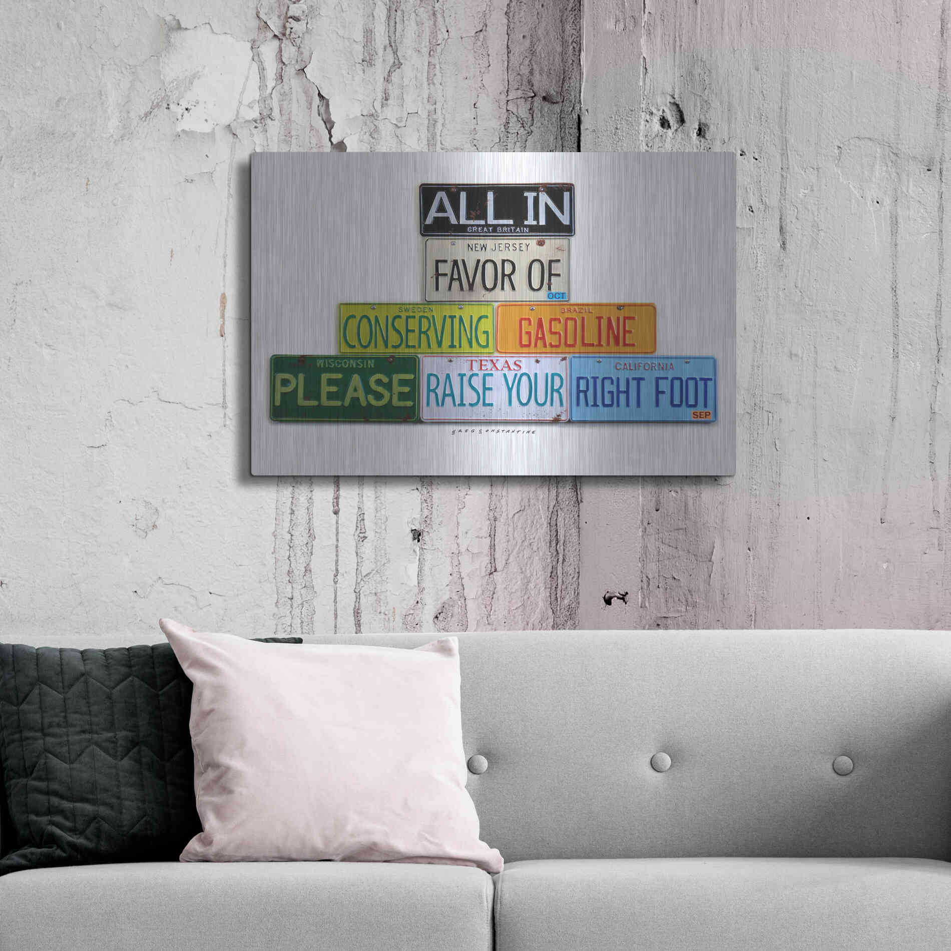 Luxe Metal Art 'Your Right Foot' by Gregory Constantine, Metal Wall Art,36x24