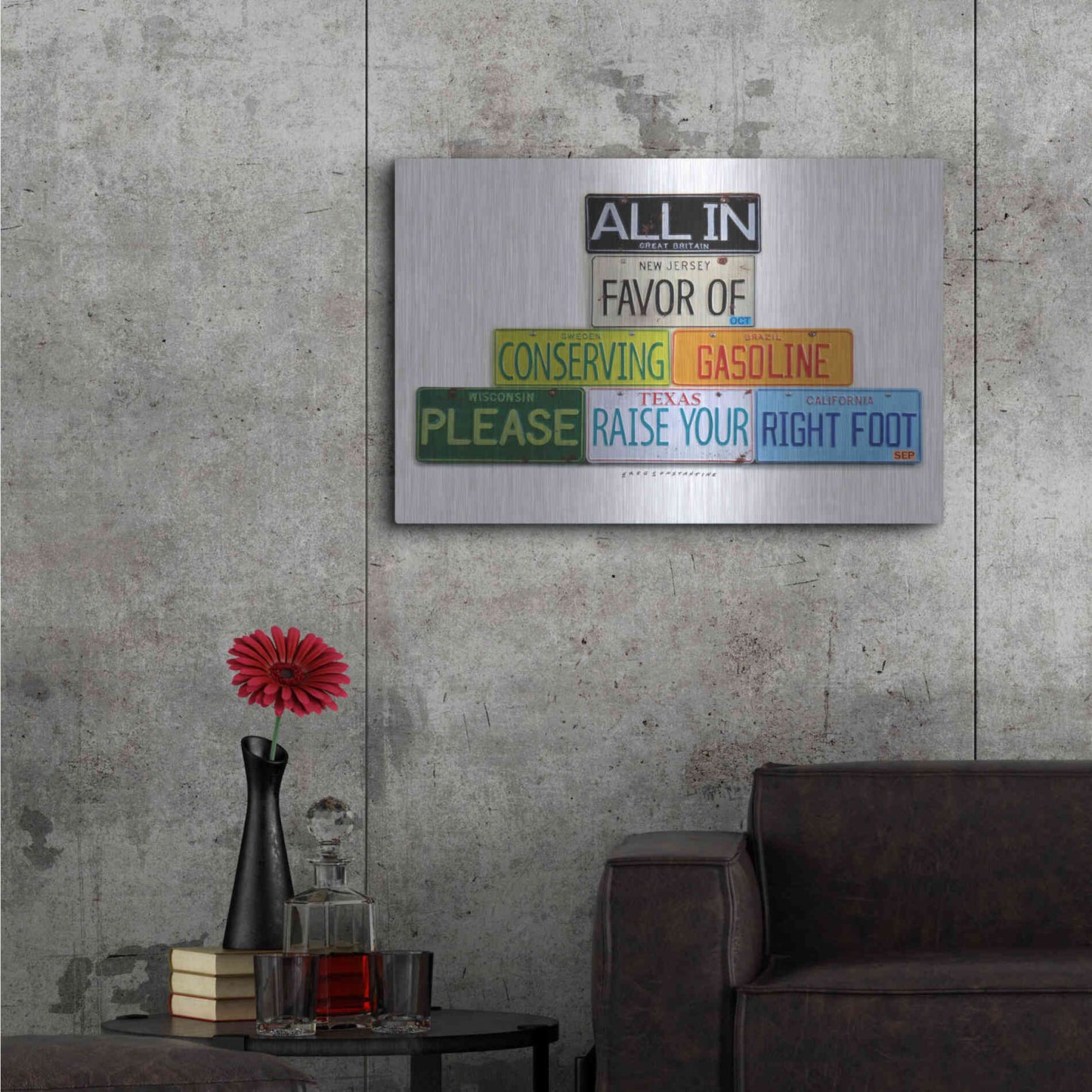 Luxe Metal Art 'Your Right Foot' by Gregory Constantine, Metal Wall Art,36x24