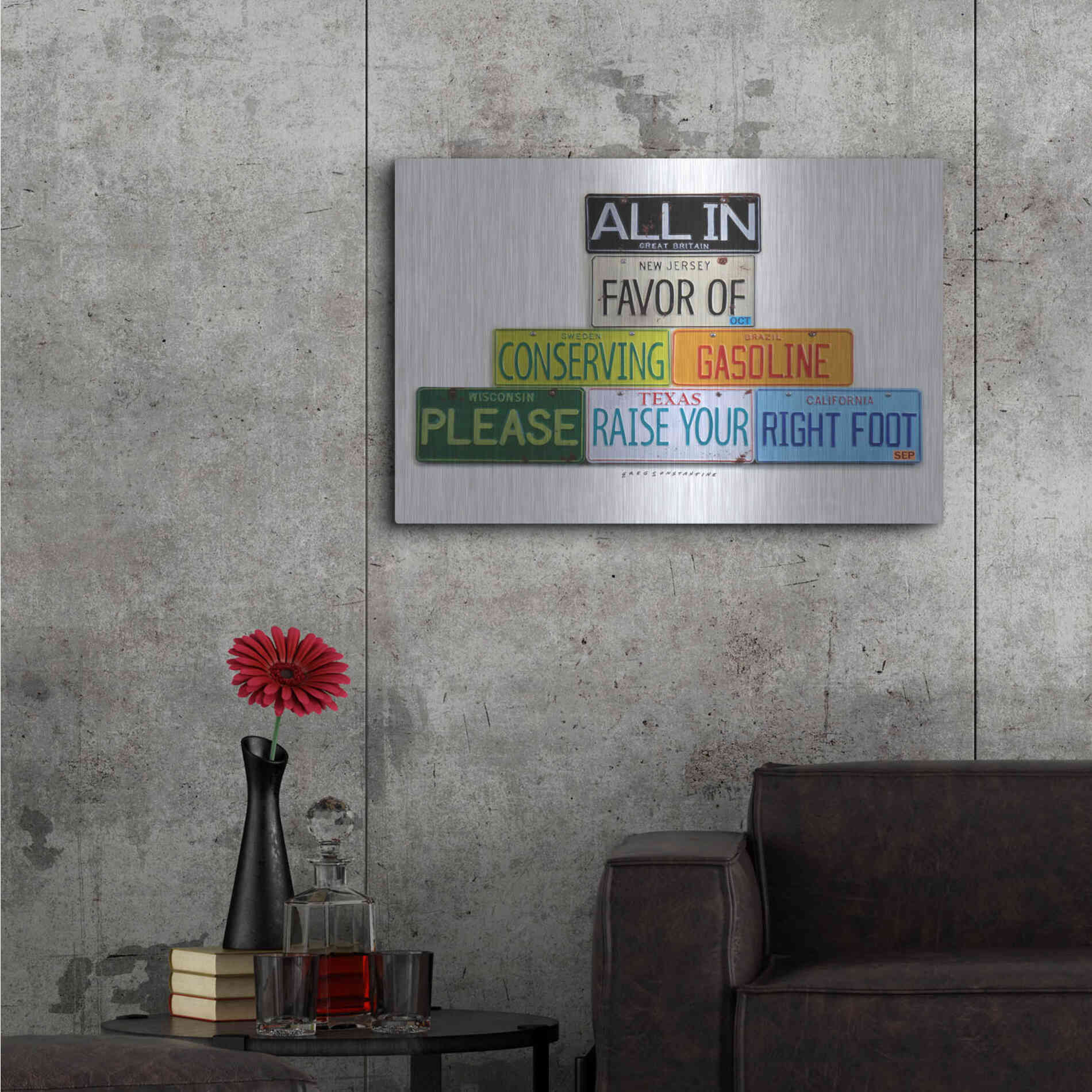 Luxe Metal Art 'Your Right Foot' by Gregory Constantine, Metal Wall Art,36x24