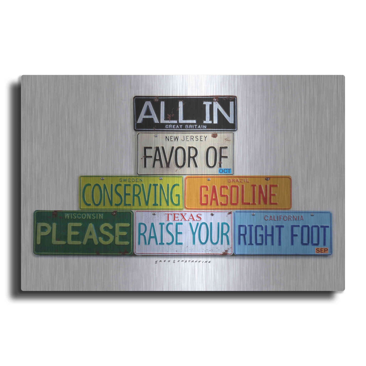 Luxe Metal Art 'Your Right Foot' by Gregory Constantine, Metal Wall Art