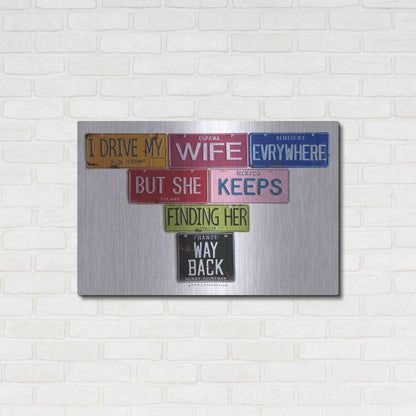 Luxe Metal Art 'Youngman I Drive My Wife' by Gregory Constantine, Metal Wall Art,36x24