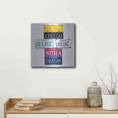 Luxe Metal Art 'Yarborough Dancing Chainsaw' by Gregory Constantine, Metal Wall Art,12x12