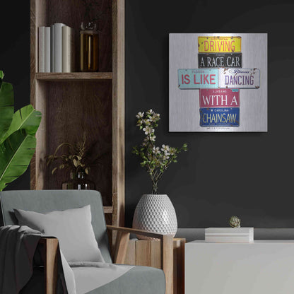 Luxe Metal Art 'Yarborough Dancing Chainsaw' by Gregory Constantine, Metal Wall Art,24x24