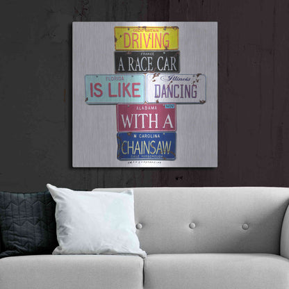 Luxe Metal Art 'Yarborough Dancing Chainsaw' by Gregory Constantine, Metal Wall Art,36x36