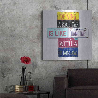 Luxe Metal Art 'Yarborough Dancing Chainsaw' by Gregory Constantine, Metal Wall Art,36x36