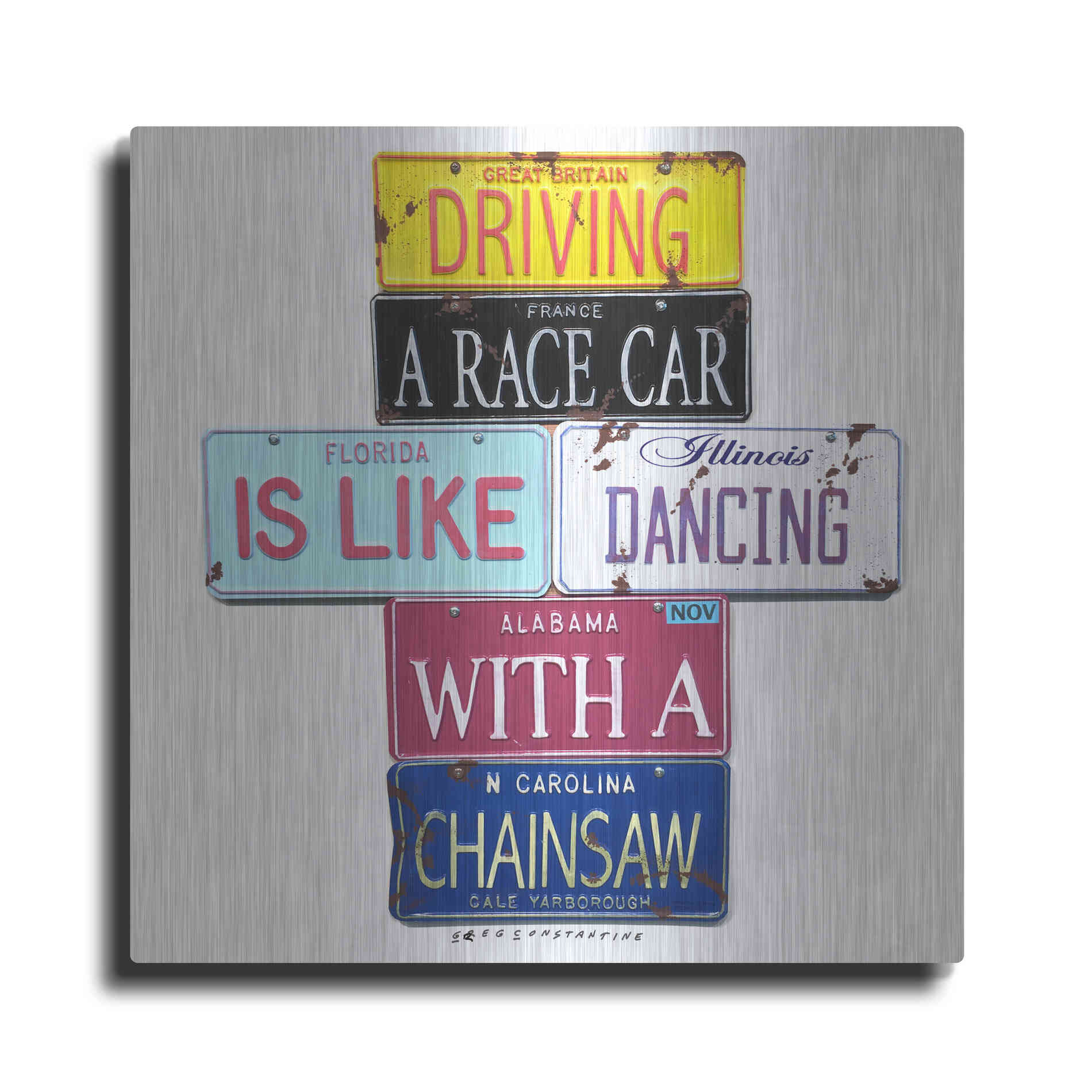 Luxe Metal Art 'Yarborough Dancing Chainsaw' by Gregory Constantine, Metal Wall Art