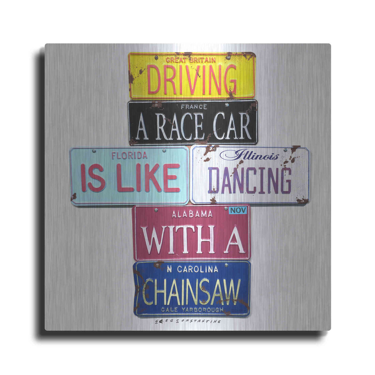 Luxe Metal Art 'Yarborough Dancing Chainsaw' by Gregory Constantine, Metal Wall Art