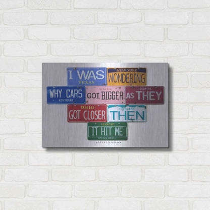 Luxe Metal Art 'Wright Cars Got Bigger' by Gregory Constantine, Metal Wall Art,24x16