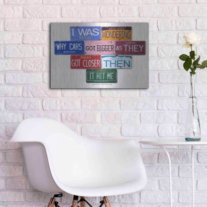 Luxe Metal Art 'Wright Cars Got Bigger' by Gregory Constantine, Metal Wall Art,24x16