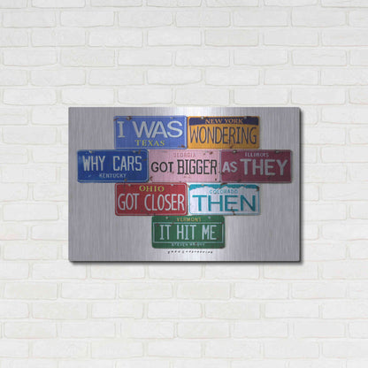 Luxe Metal Art 'Wright Cars Got Bigger' by Gregory Constantine, Metal Wall Art,36x24