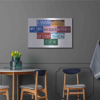 Luxe Metal Art 'Wright Cars Got Bigger' by Gregory Constantine, Metal Wall Art,36x24