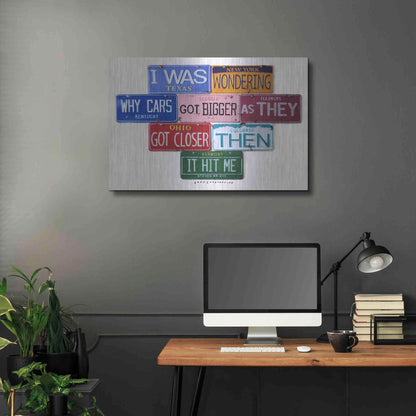 Luxe Metal Art 'Wright Cars Got Bigger' by Gregory Constantine, Metal Wall Art,36x24