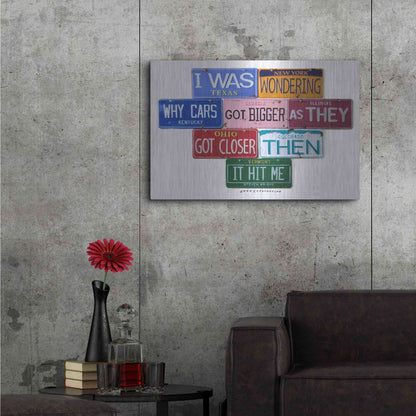 Luxe Metal Art 'Wright Cars Got Bigger' by Gregory Constantine, Metal Wall Art,36x24