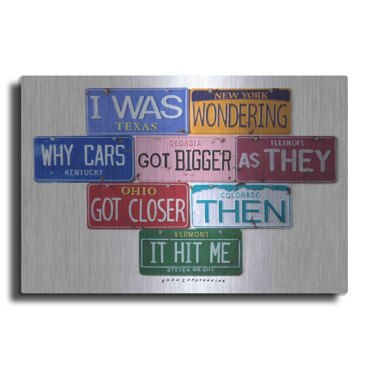 Luxe Metal Art 'Wright Cars Got Bigger' by Gregory Constantine, Metal Wall Art