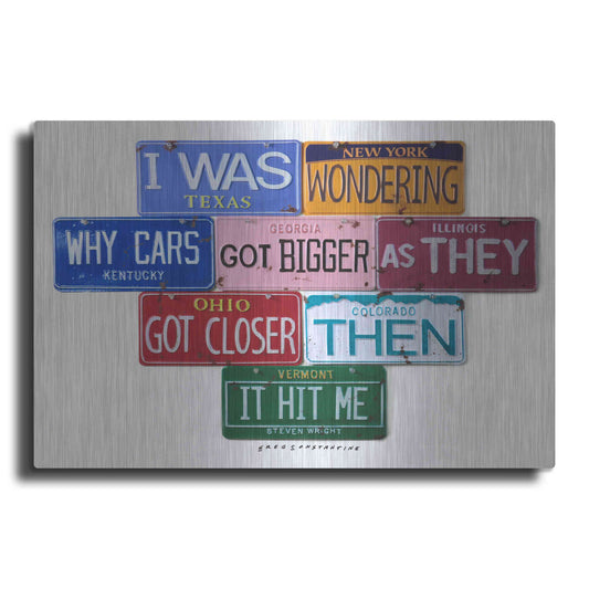 Luxe Metal Art 'Wright Cars Got Bigger' by Gregory Constantine, Metal Wall Art