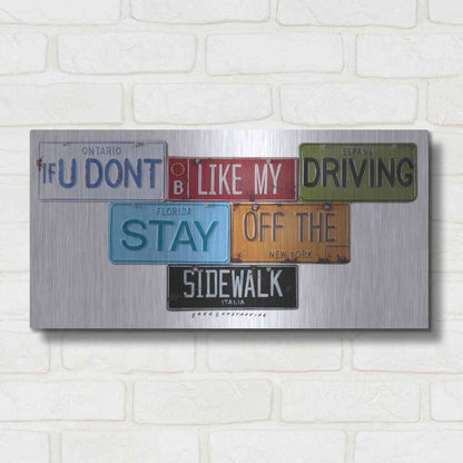 Luxe Metal Art 'Stay Off The Sidewalk' by Gregory Constantine, Metal Wall Art,24x12