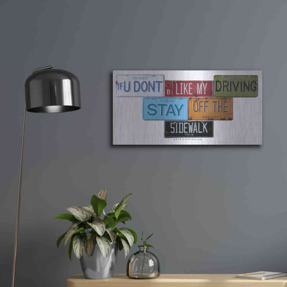 Luxe Metal Art 'Stay Off The Sidewalk' by Gregory Constantine, Metal Wall Art,24x12