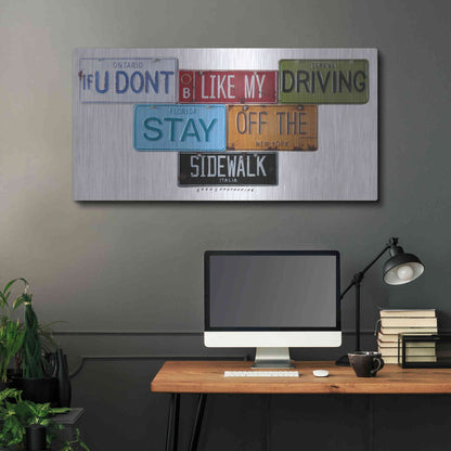 Luxe Metal Art 'Stay Off The Sidewalk' by Gregory Constantine, Metal Wall Art,48x24