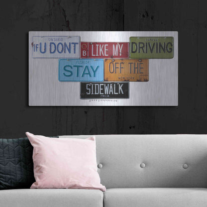 Luxe Metal Art 'Stay Off The Sidewalk' by Gregory Constantine, Metal Wall Art,48x24