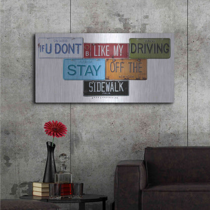 Luxe Metal Art 'Stay Off The Sidewalk' by Gregory Constantine, Metal Wall Art,48x24