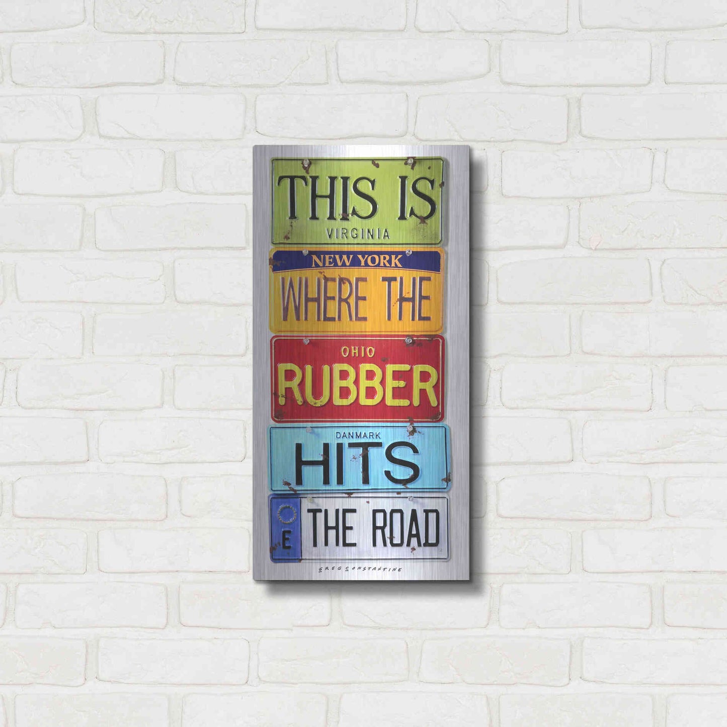Luxe Metal Art 'Rubber Hits The Road' by Gregory Constantine, Metal Wall Art,12x24