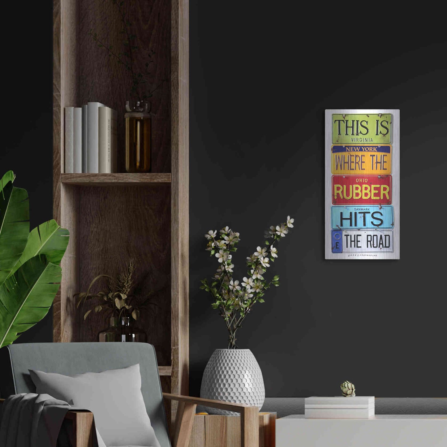 Luxe Metal Art 'Rubber Hits The Road' by Gregory Constantine, Metal Wall Art,12x24