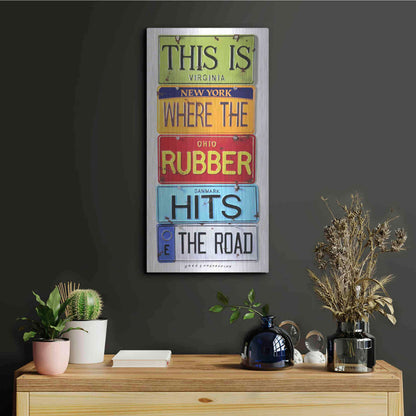 Luxe Metal Art 'Rubber Hits The Road' by Gregory Constantine, Metal Wall Art,12x24