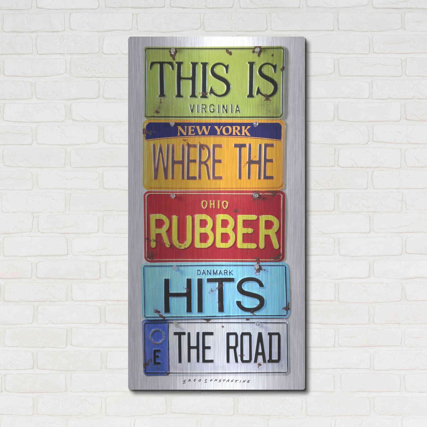 Luxe Metal Art 'Rubber Hits The Road' by Gregory Constantine, Metal Wall Art,24x48
