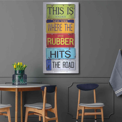 Luxe Metal Art 'Rubber Hits The Road' by Gregory Constantine, Metal Wall Art,24x48