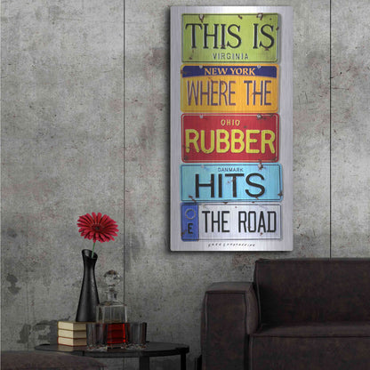 Luxe Metal Art 'Rubber Hits The Road' by Gregory Constantine, Metal Wall Art,24x48