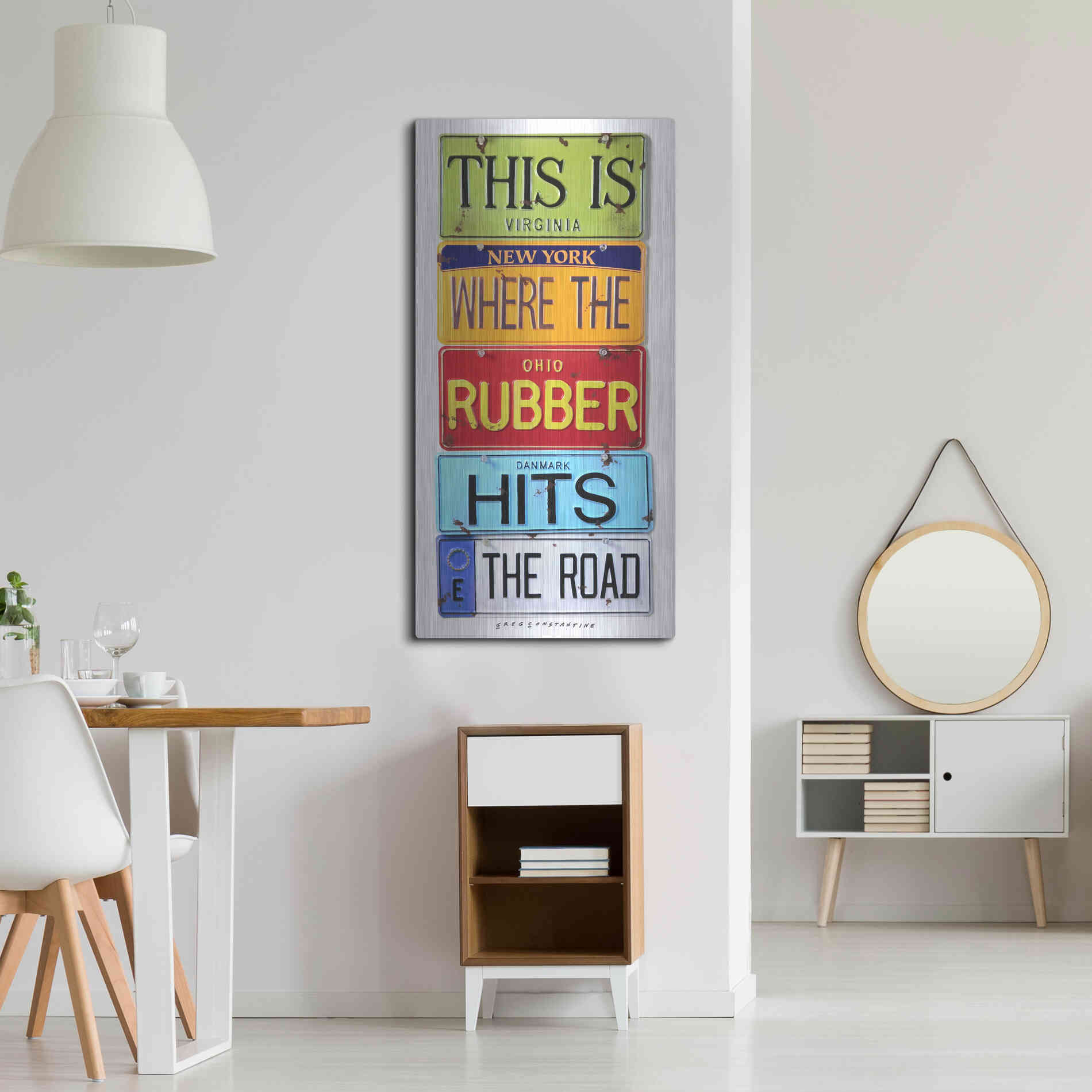 Luxe Metal Art 'Rubber Hits The Road' by Gregory Constantine, Metal Wall Art,24x48